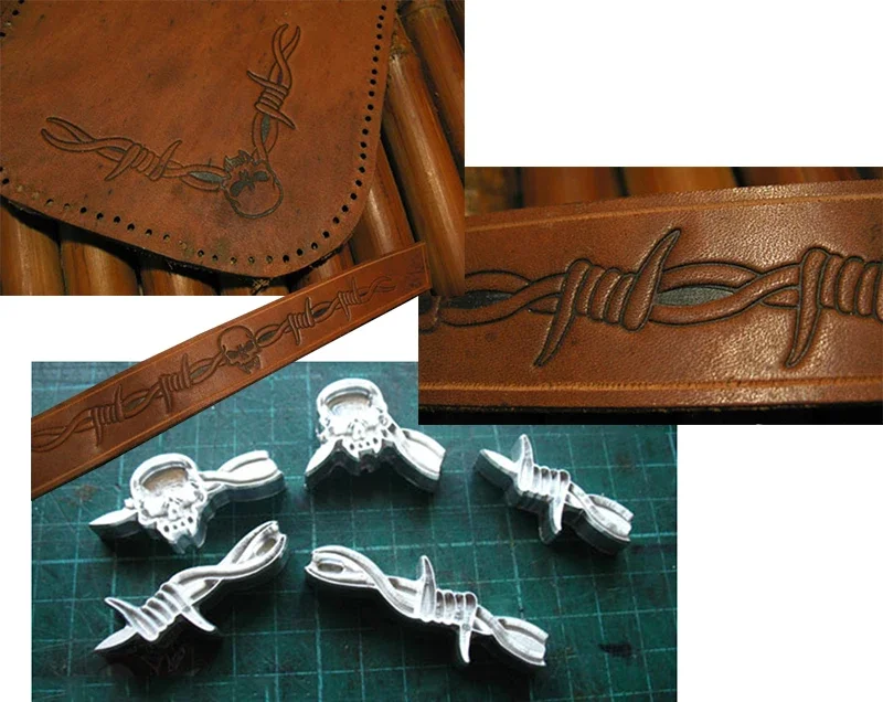5pcs Thorns and skull pattern  - Leatherwork Patterns Free review and price